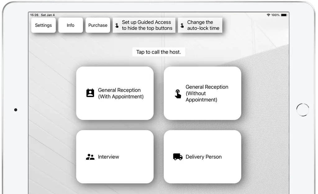 Reception App Interface